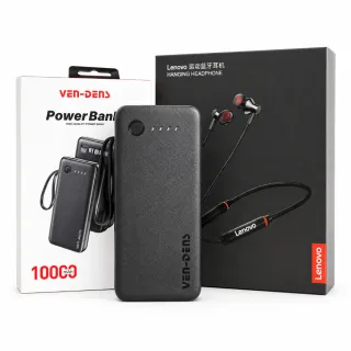 🔋🎧 VEN-DENS 10000mAh Power Bank + Lenovo Hanging Headphone Combo thumbnail 1